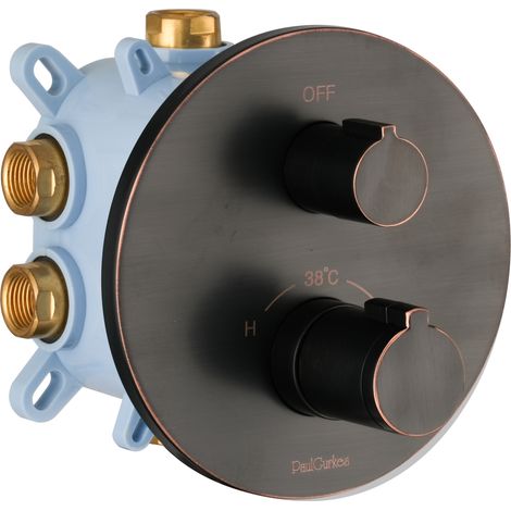 Thermostat encastré rétro antique noir pour 1-3 consommateurs