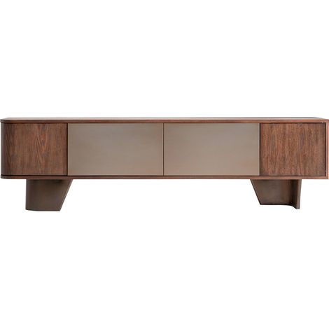 Meuble tv contemporain en bois marron bronze - marron et bronze (1/5)