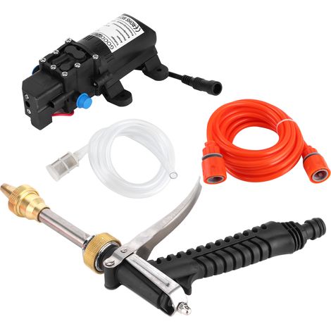 Nettoyeur haute pression portable 12 V, pompe à eau 130 PSI, kit tuyau, 80 W, puissant nettoyeur de voiture (1/5)