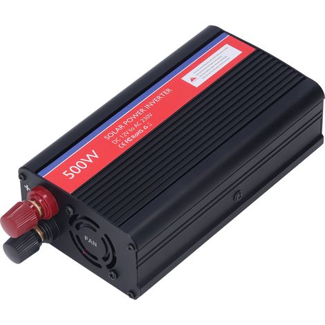 Wechselrichter: 12 V DC Eingang, 230 V AC Ausgang, 500 W, Sicherheitsschutz für Kfz-Geräte, schwarz (1/5)