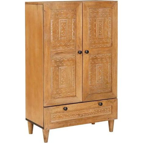 Armoire Haute en Bois de Manguier Massif 60 x 33 x 100 cm (1/5)