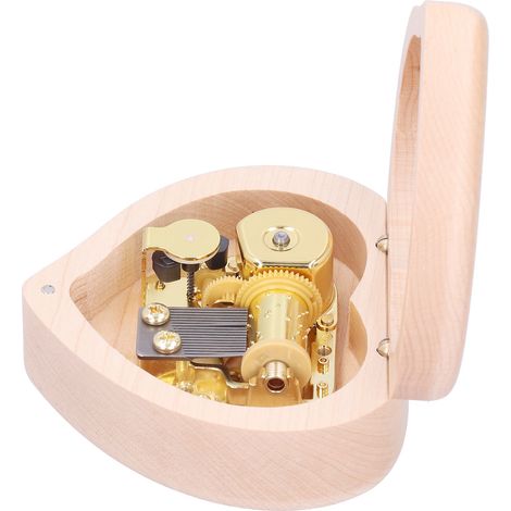 Boîte à musique en forme de cœur en bois - Cadeau romantique pour anniversaire, Noël, Saint-Valentin, petite amie ou partenaire (1/5)