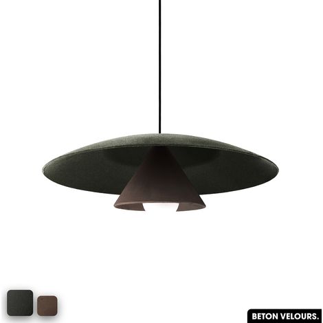 Lampe de suspension en béton velours - OLEMI VELVET CONCRETE OLIVE - CHOCOLAT (1/3)