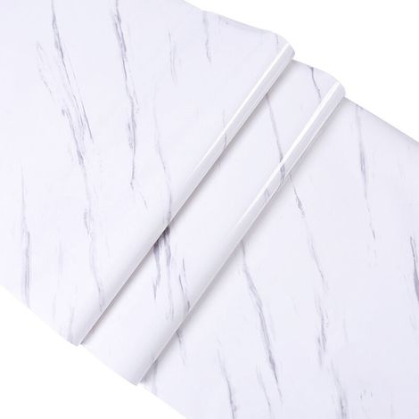 Carta da parati autoadesiva effetto marmo – Rivestimento impermeabile per piani di lavoro (300 x 40 cm), facile da applicare e resistente.