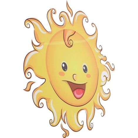 Sticker mural autocollant BESPORTBLE Soleil souriant 32x30cm (1/5)