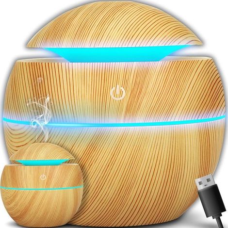 Difusor de aroma ultrasónico con iluminación LED de colores，USB，humidificador de 150 ml (1/5)
