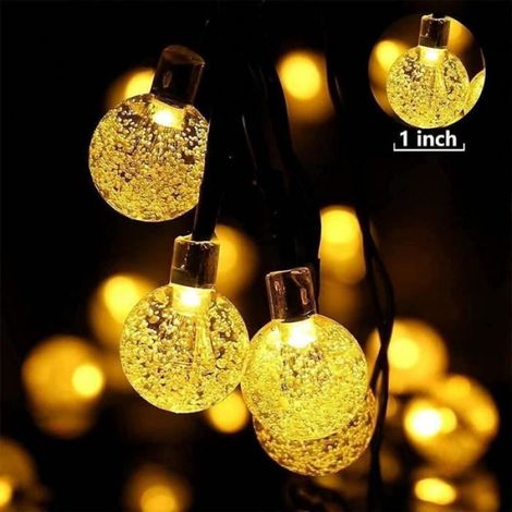 Guirlande Lumineuse Solaire - Non spécifié - 11M 60 LED - Étanche - 8 Modes - Blanc Chaud (1/4)