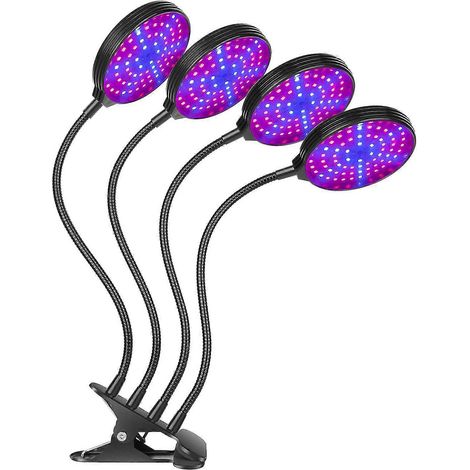 Lampe de croissance LED compatible avec les plantes d'intérieur, 60 W, 4 LED rouges et bleues, allumage/extinction automatique, minuterie 4/8/12 heures, 3 modes d'éclairage, 5 niveaux de luminosité, é (1/5)