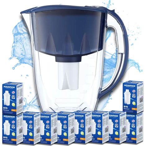 Aquaphor Ideal 2,8L marineblauer Filterkrug + 10 B15- und B100-15-Filter (1/5)