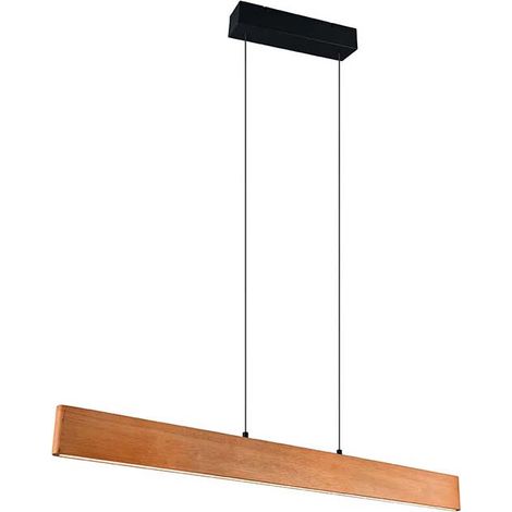 LED Pendelleuchte Hängeleuchte Esszimmerleuchte Naturholz Touchdimmer holzfarben L 115 cm