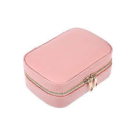 Schmuckkästchen aus PU-Leder, ideal für Reisen, zum Aufbewahren von Halsketten und Ohrringen, tragbarer kleiner Schmuckorganizer