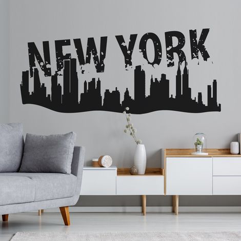 Sticker Mural - New York - 17x40 cm - Noir (1/3)
