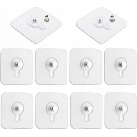 Set di 10 adesivi per appendere quadri senza forare, ganci trasparenti autoadesivi per cornici fotografiche, specchi, arte murale e luci decorative, senza buchi (1/5)
