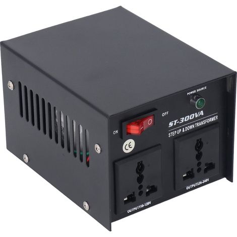 Transformateur élévateur/abaisseur robuste de 300 W, sortie 110 V/220 V, entrée réglable 110 V-120 V/220 V-240 V, prise standard européenne. (1/5)