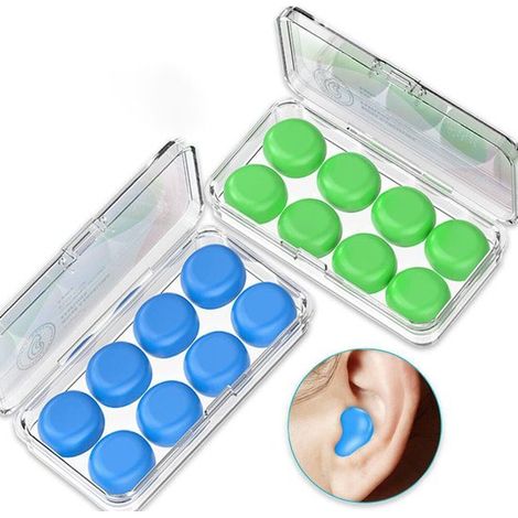 Lot de 16 bouchons d'oreilles en silicone - protection auditive pour sommeil, isolation phonique supérieure, réduction de bruit, étanches, réutilisables - idéaux pour tir, natation, ronflement, avion, (1/5)