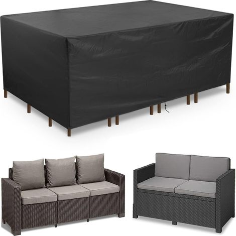 Bâche Salon de Jardin Housse Mobilier Jardin Extérieure Protection Meubles de Jardin Noir 200x200x84cm (1/5)