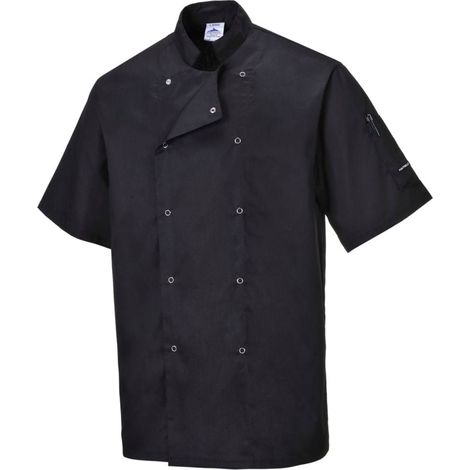 Giacca da cuoco Portwest Cumbria manica corta Nero L