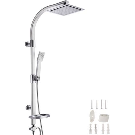 Colonne de douche avec porte savon aspect chrome gris