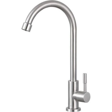Robinet de cuisine froide simple en acier inoxydable lavabo évier de buanderie évier purificateur d'eau robinet (1/4)