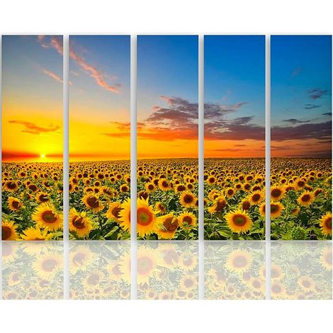 Tableau paysage tournesol - 150 x 100 cm (1/5)