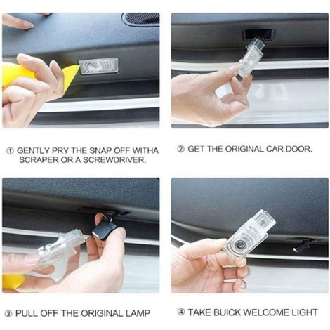 2 projecteurs de porte pour voiture, éclairage LED de bienvenue avec logo fantôme. (1/5)