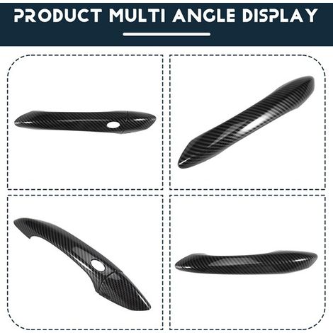 1 set of carbon fiber ABS automotive exterior door handle covers, full-coverage door handle covers, decorative panels suitable for exterior door handles. (1/4)