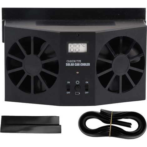 GARRYFIZH Ventilateur d'aération pour automobile, ventilateur de refroidissement noir, grande durabilité, solaire, portable et largement utilisé, accessoire pour les passionnés de voiture (1/5)