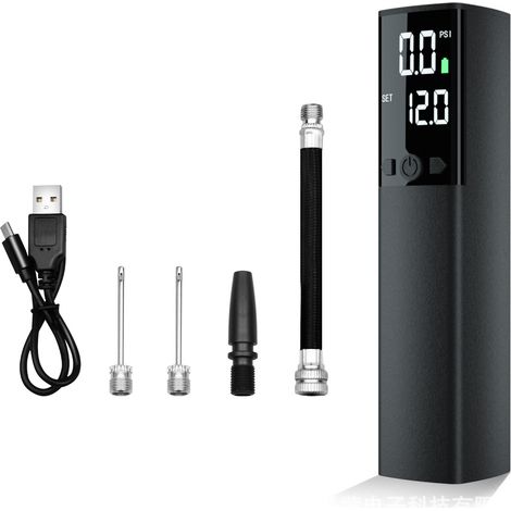 Elektrische Ballpumpe, tragbare automatische Ballpumpe zum schnellen Aufpumpen von Bällen mit präzisem Druckmesser und digitaler LCD-Anzeige für Basketball, Fußball, Volleyball