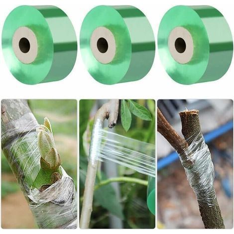 Nastro per vivaio 100 m x 3 rotoli, autoadesivo, per innesti e riparazioni di alberi da frutto innestati in giardino. (1/4)