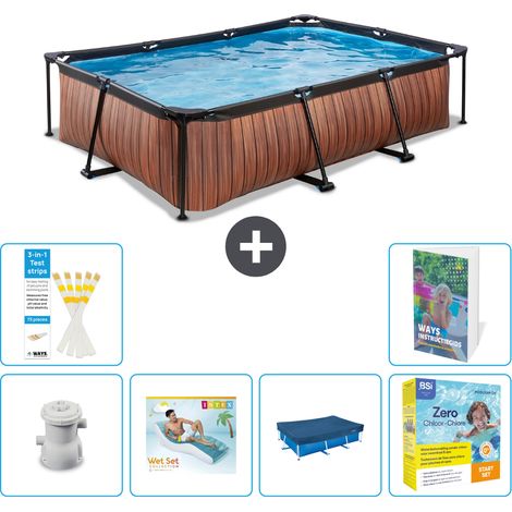 Exit-toys Piscina Exit Rectangular - Efecto madera - 300x200x65 cm - 7-piezas  S291 (1/5)