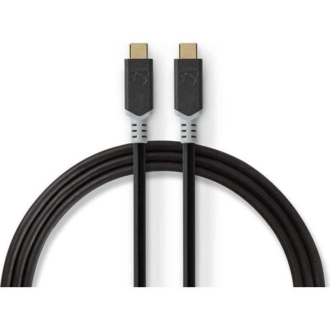 nedis CCBW64020AT20 cable USB-C negro plata 2 m