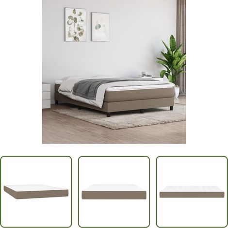 vidaXL Mousse confortable - Matelas de lit à ressorts ensachés fermeté moyenne Taupe 140x190x20 cm Tissu (1/5)