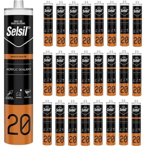 Kit 25 pezzi silicone acrilico verniciabile bianco impermeabilizzante 310 ml (1/5)