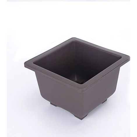 Bac En Plastique Imitation Zisha Rectangulaire Épaissi Mate Pour Succulents Graines Lithops Culture Marron Avec Plateau Optionnel Grand Modèle Carré Profond - KZQ (1/5)