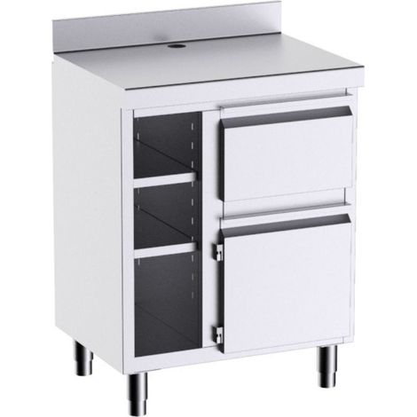 Table Inox pour Machine à Café avec Plan de Travail - Gamme 600 - Distform