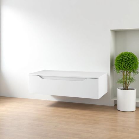 Cassetto da bagno sospeso 100 cm Bianco Lucido - GIGLIO (1/5)