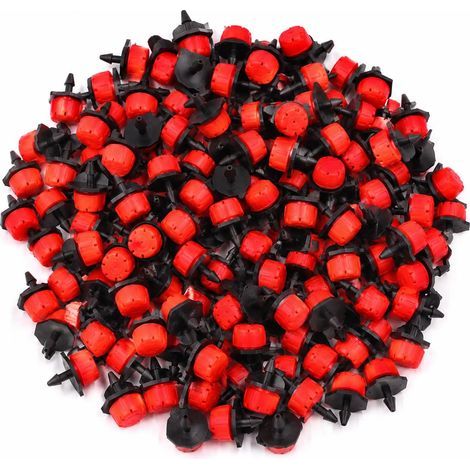 200 Stück verstellbare 8-Loch-Tropfbewässerungstrimmer, Mikroplastik-Tropfbewässerungstrimmer, Sprinklerköpfe für Blumenbeete und Rasenflächen (1/5)