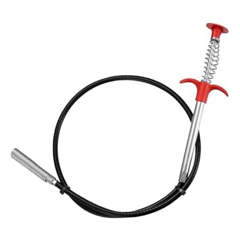 Furet Déboucheur Canalisation Professionnel 1,6m, Deboucheur wc canalisation Plomberie, Réutilisable, Sonde de debouchage, pour Tuyauterie égouts, Lavabo, Cuisine, WC -