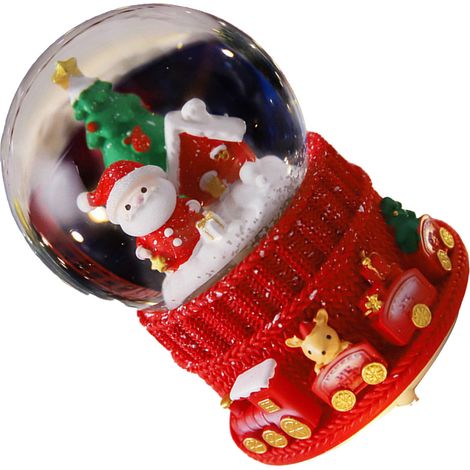 Weihnachtsspieluhr, musikalische Weihnachtsdekoration, Kunstharz-Bastelarbeit für Schüler, Kinder, Senioren, 2041, groß, mit Schneelichtern und Musik (1/5)