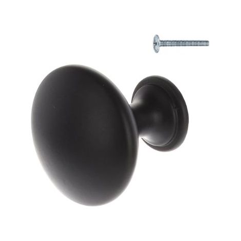 Tirador redondo para muebles Riex XK03 en negro mate. (1/5)