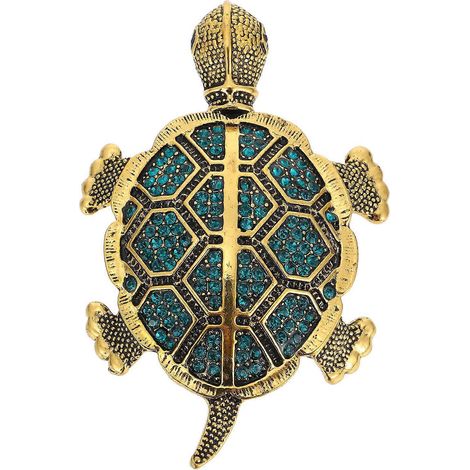 Broche homme en forme de tortue avec diamant, broche de fixation pour chapeau, broche vintage en forme de tortue, broche de banquet, broche de sac-7.5X4.8X1CM