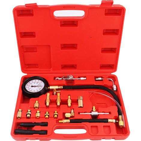 Kit Manometro Tester Pressione Carburante Cilindri Pompa Compressore 10 BAR 20pz (1/5)