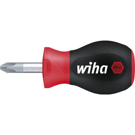 Wiha Destornillador SoftFinish® Phillips con varilla redonda corta, Stubby PH1 x 25 mm (26968)