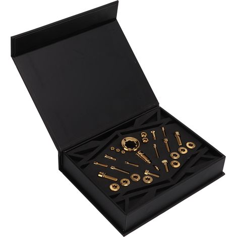 Kit de vis de potence RISK M7000/M8000 en alliage de titane pour VTT, avec freins à disque hydrauliques et dérailleurs (couleur or). (1/5)