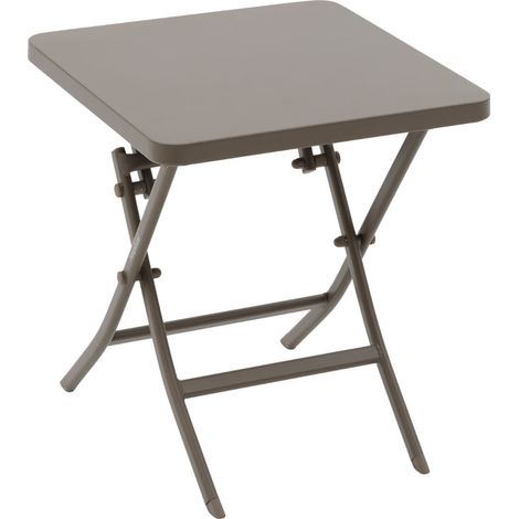 Table d'appoint de jardin carrée Greensboro café 40 x 40cm en acier - Hespéride