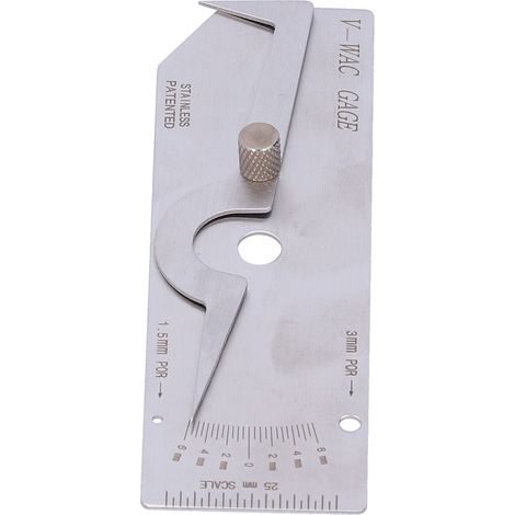 Jauge de soudage pour acier inoxydable simple, outil de mesure de soudure en pouces pour inspection par contre-dépouille (système métrique VWAC) (1/5)