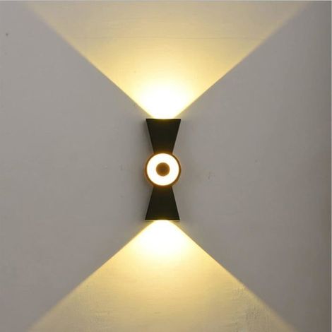 Applique a LED da 12W, per interni/esterni, dal design moderno, con grado di protezione IP66 (impermeabile), emissione luminosa verso l'alto e verso il basso (nere) (1/5)