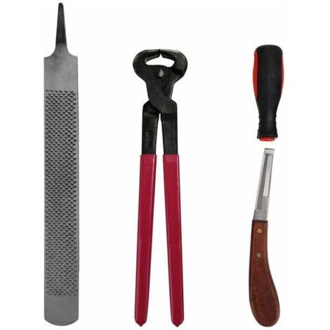 4 pièces cheval maréchal-ferrant sabot pince garniture ferrage fichier râpe poignée sabot coupe outil cheval soin accessoire