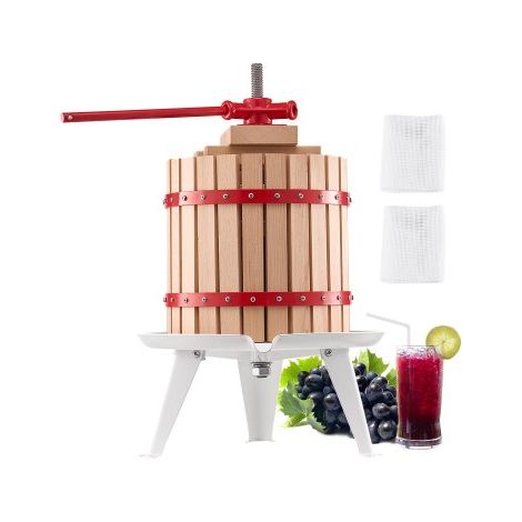 Pressoir à Fruits Manuel 12 L Presse à Vin avec Panier en Bois (1/5)