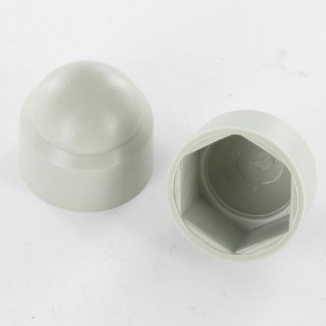 Cache Ecrou ou cache tête vis Tête hexagonale TH M12 Polyéthylène Sur plat 18 RAL7038